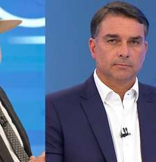Lula e Flávio Bolsonaro no 'Entrevista com o Candidato', na Globo: o formato de sabatina individual, sem confronto com os adversários, se tornou o formato preferido dos presidenciáveis Foto: Reproduções