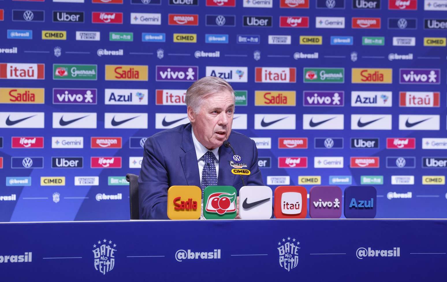 Carlo Ancelotti durante coletiva e convoca&ccedil;&atilde;o para os amistosos contra Austr&aacute;lia e &Iacute;ndia -