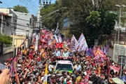 O presidente Luiz Inácio Lula da Silva participa de ato de campanha neste sábado (26/9) na Zona Leste de São Paulo