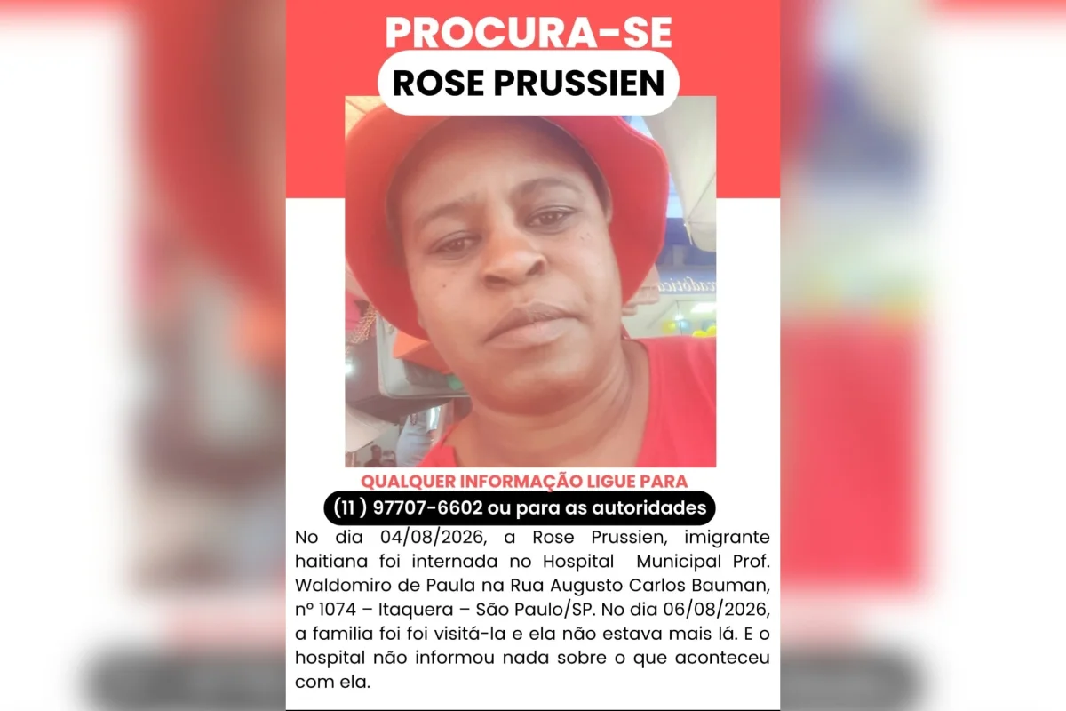 Haitiana está desaparecida há mais de 1 mês após sumir de hospital em SP