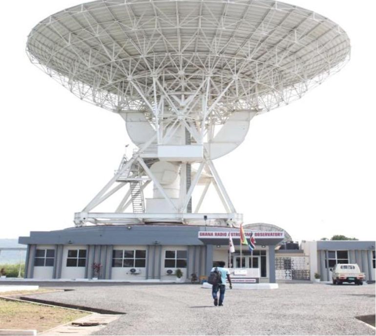Ghana’s 32-metre radio telescope used for research and training. Courtesy GSSTI/Ghana Space Science and Technology Institute