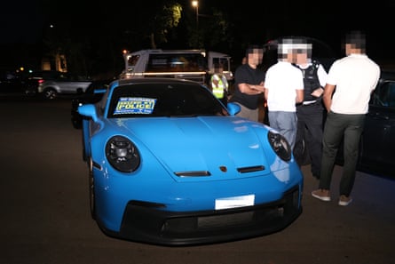 a seized Porsche 911 GT3 in London.