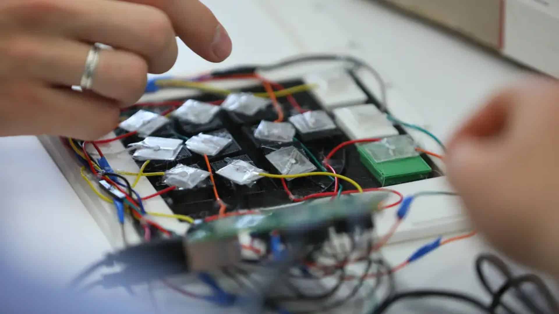 Urna eletrônica desmontada passando por inspeção