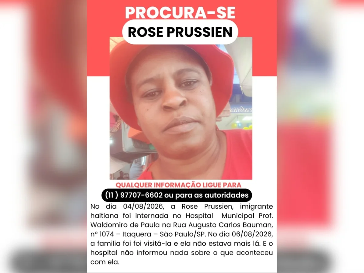 Haitiana está desaparecida há mais de 1 mês após sumir de hospital em SP