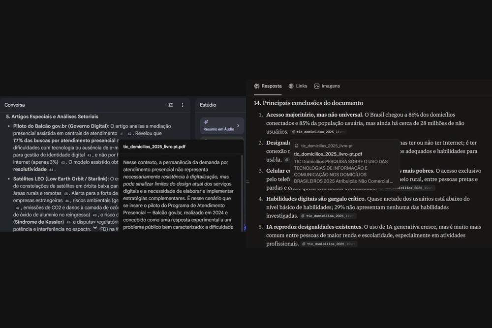 Citações nas IAs levam as trechos correspondentes nas fontes — Foto: Diedrich Bader/TechTudo