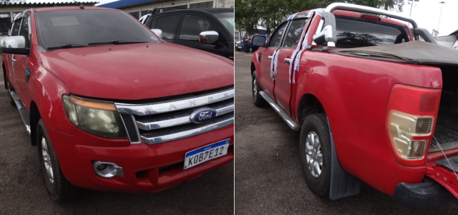 Esta Ford Ranger XLS CD2 2014/2014 vermelha parte de R$ 8.000 Reprodução/Montagem/Receita Federal