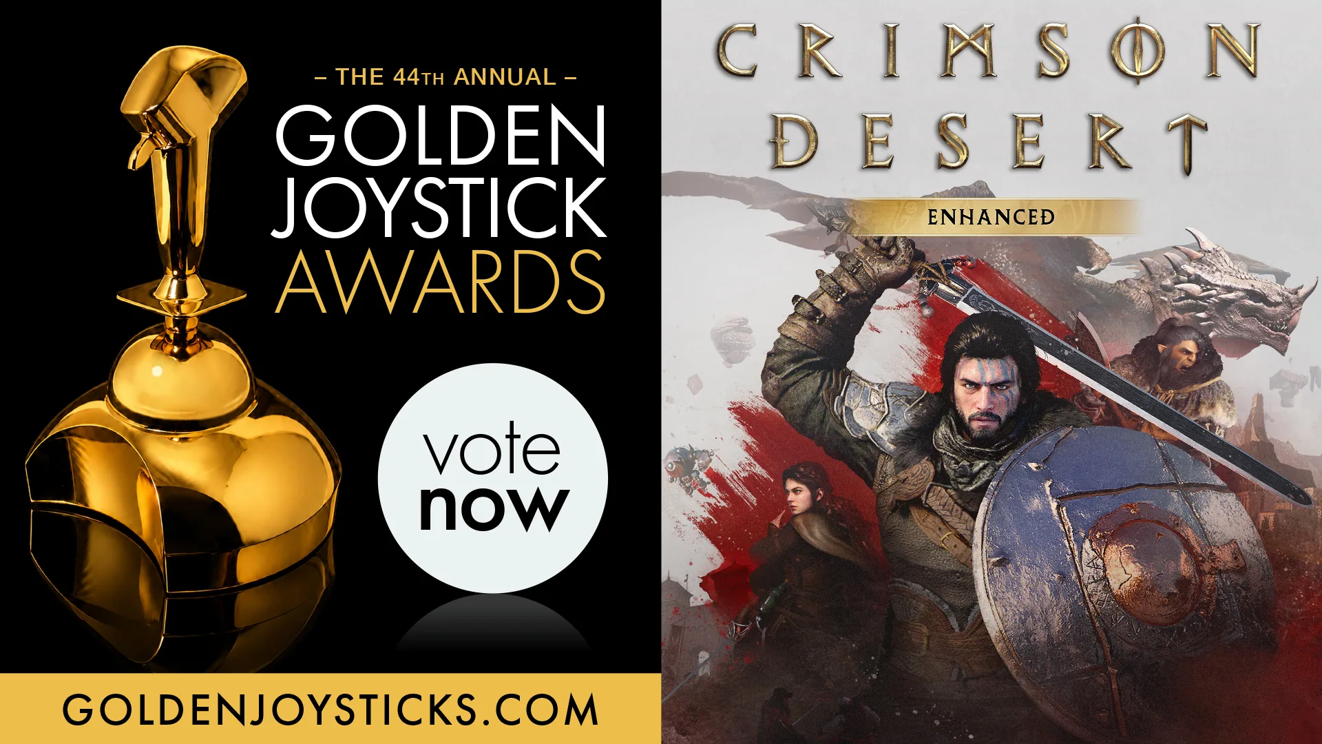 Crimson Desert Enhanced recebeu duas indicações aos Golden Joystick Awards de 2026