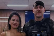 Ronickson Pimentel, tenente da Rota baleado na cabeça, e a esposa, Cintia Pimentel