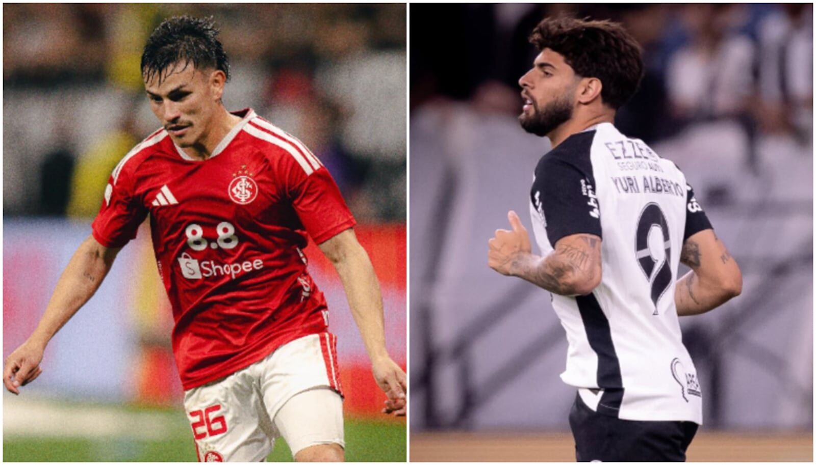 Bernabei e Yuri Alberto são os artilheiros de Corinthians e Inter na temporada Reprodução/Instagram @alexandrobernabei - 06.08.2026 e Rodrigo Coca/Agência Corinthians