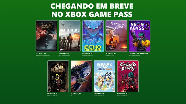 Xbox Game Pass recebe BF6, Valor Mortis e mais em outubro; veja lista