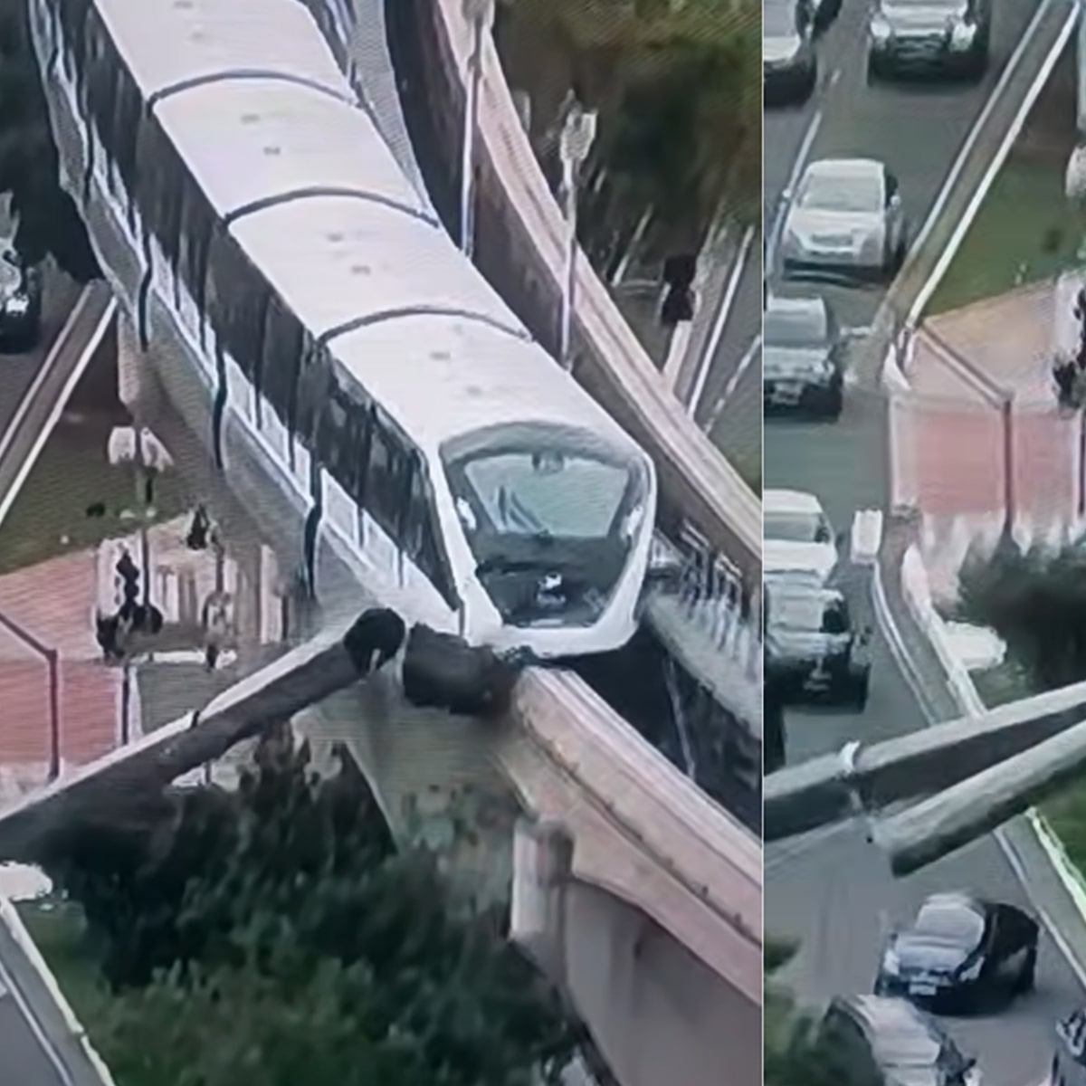VÍDEO: Guindaste cai nos trilhos do monotrilho e atinge trem da Linha 15-Prata em SP