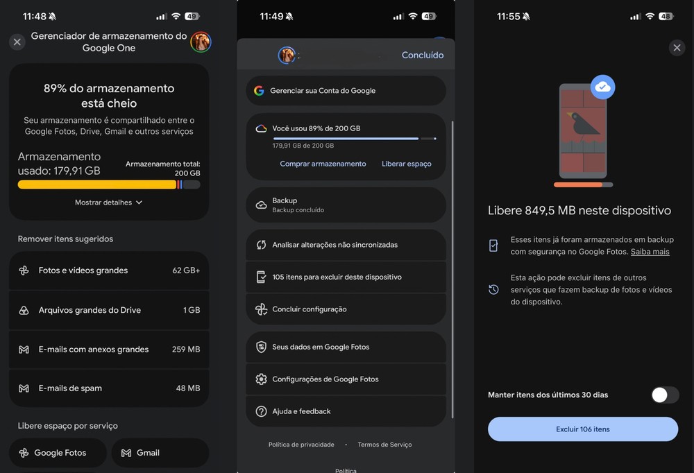 Google Fotos ajuda a identificar fotos e vídeos duplicados ou já salvos na nuvem — Foto: TechTudo/Késya Holanda