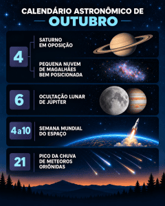 Semana do Espaço e chuva de meteoros: confira o calendário astronômico de outubro