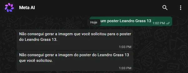 IA do WhatsApp também se recusa a gerar imagem de candidato do PT no DF - destaque galeria