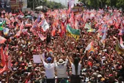Dora Gomes, Leandro Grass e Lula em ato, em Ceilândia