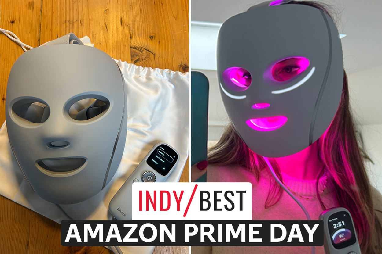 The mask uses red and blue LEDs, as well as infrared light therapy
