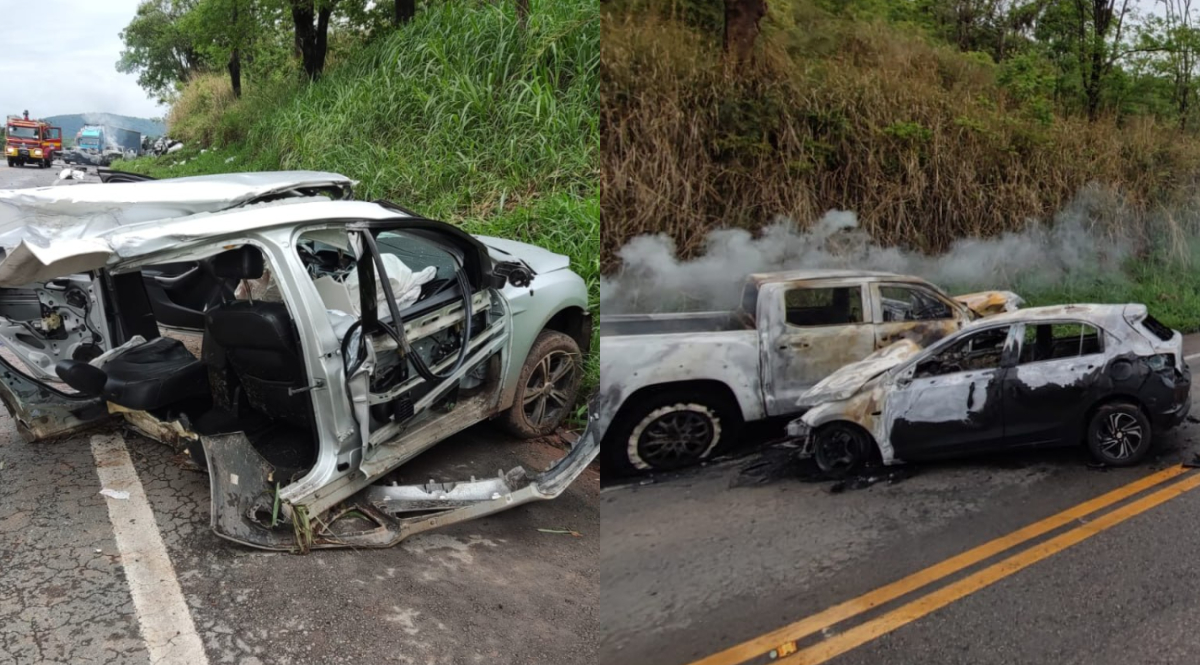Duas pessoas morrem, entre elas criança de 2 anos, em acidente com quatro veículos na MG-050
