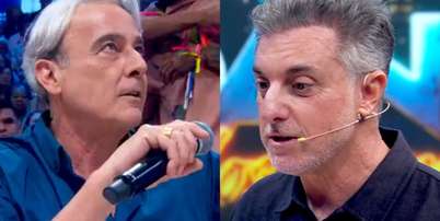 Alexandre Borges e Luciano Huck no Doming&atilde;o (Reprodu&ccedil;&atilde;o/TV Globo) Foto: Contigo