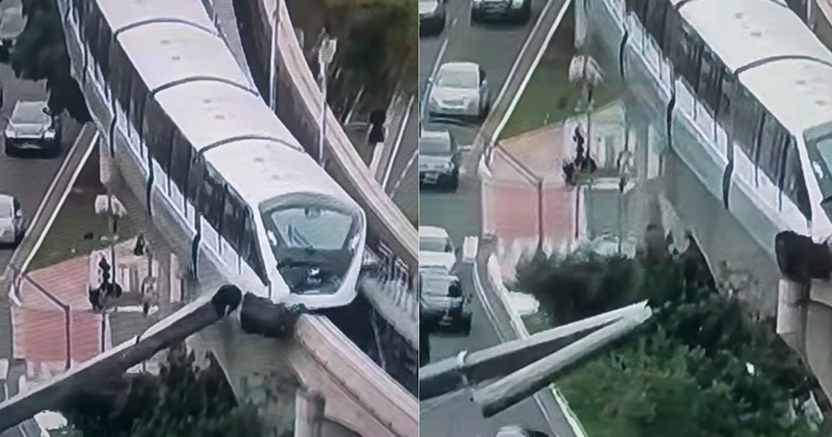 VÍDEO: Guindaste cai nos trilhos do monotrilho e atinge trem da Linha 15-Prata em SP